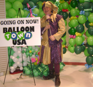 Greenville entertainer dresses as a jester for balloon twister event